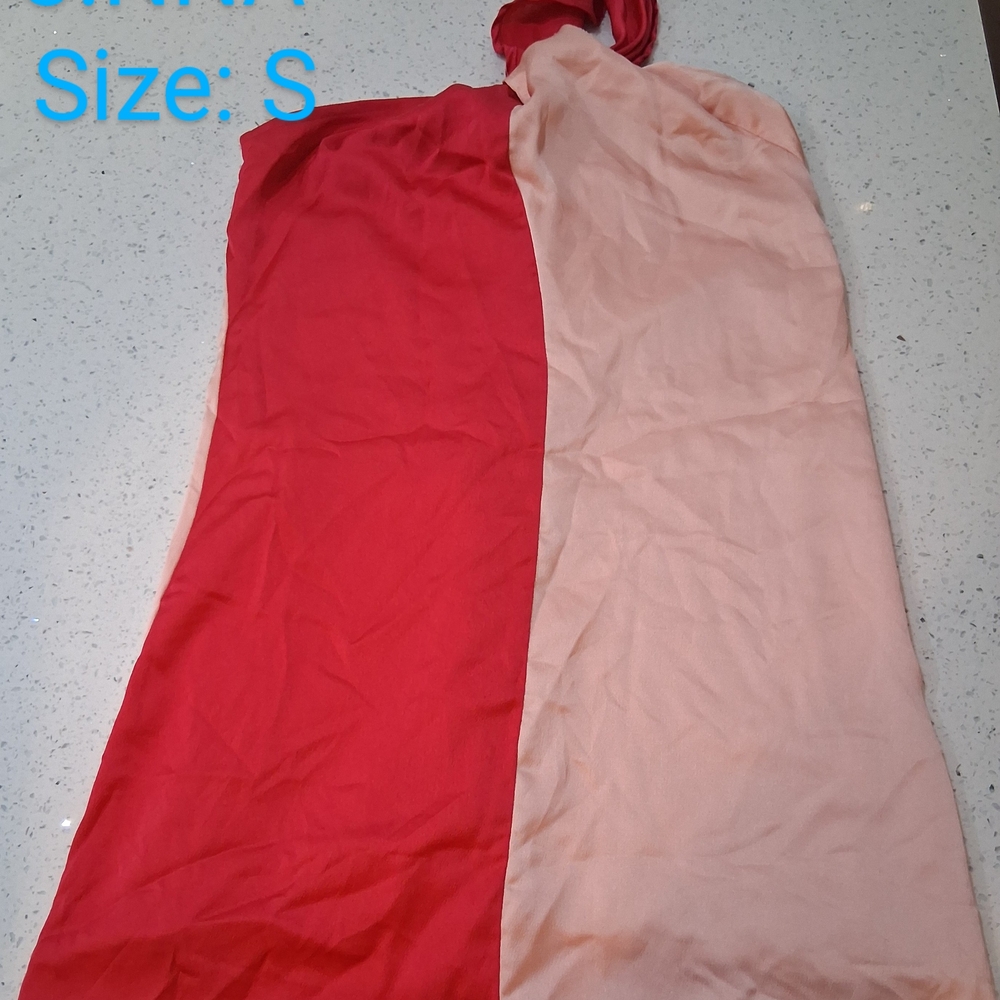 Red and Pink Two-Tone Dress